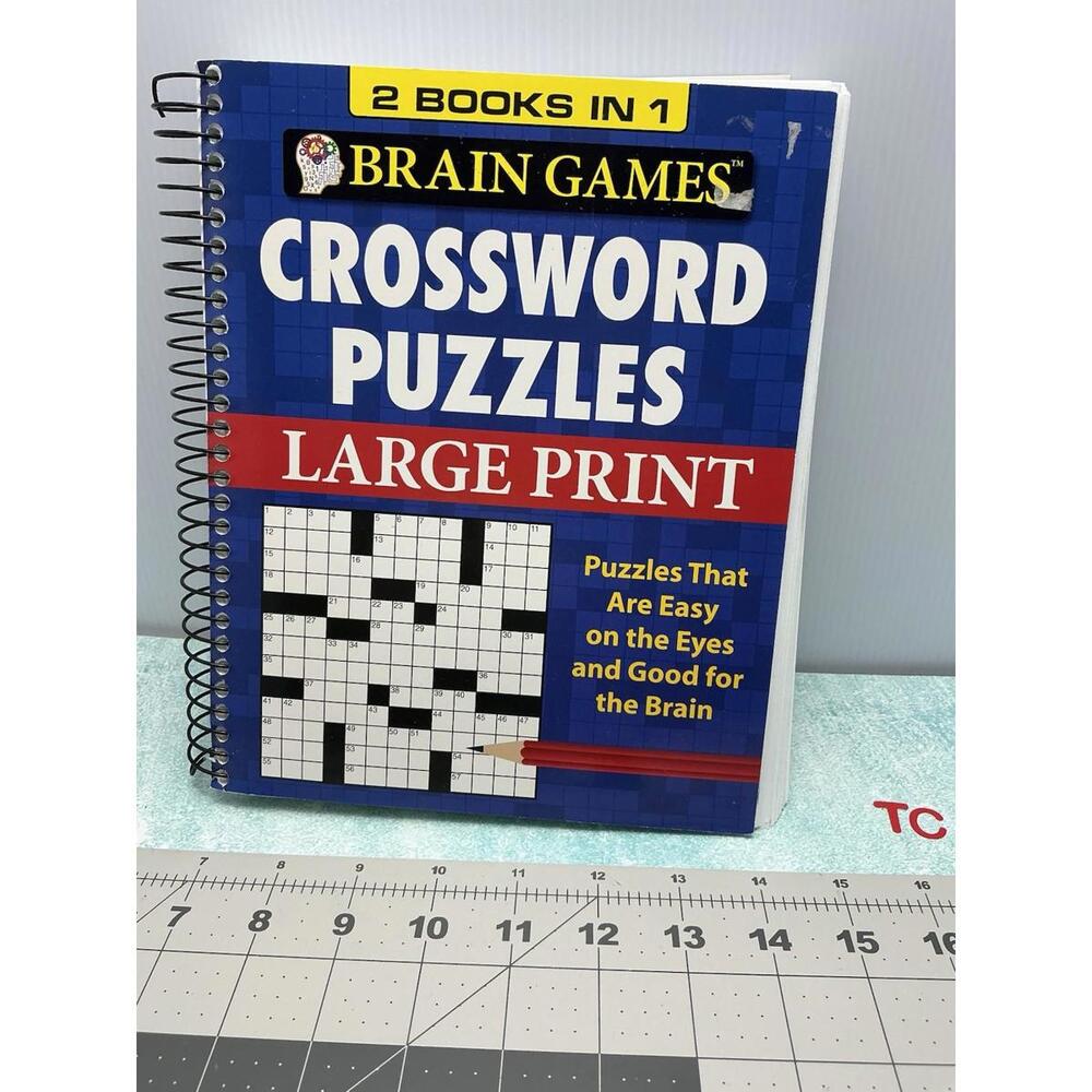 New Brain Games Large Print 2 Books In‎ 1 Puzzle Collection Logic Words Visual